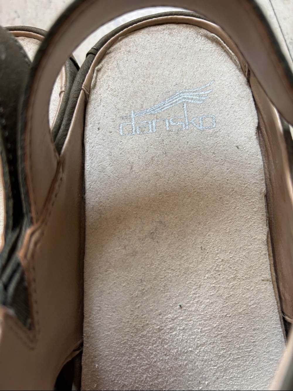 ❤️ Dansko Lucia Clogs Ivy Green Nutbuck Leather Back Strap Platform Comfort 39 9 - Picture 4 of 6